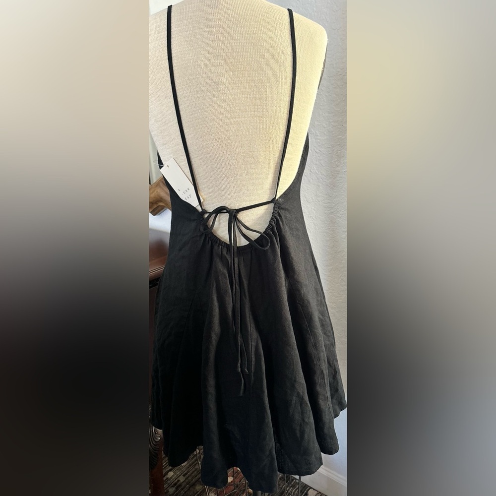 A New Day Black Backless Ruffle Midi Dress Women’s Medium NWT Elegant Flowy - Picture 2 of 4